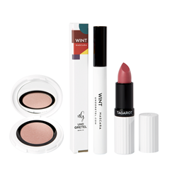 Picture of AND GRETEL - TAGAROT - Lipstick Rosé 01 + IMBE - Eye Shadow - Seashell 04 + WINT - Mascara - Darkest Black 02